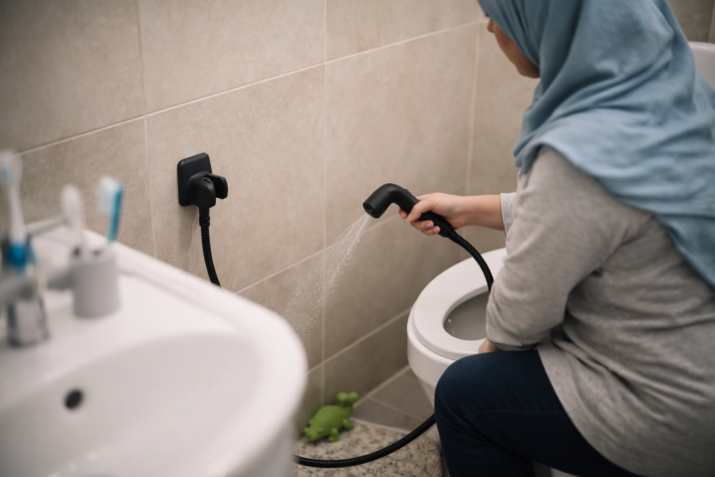 Bath Co Sanitary Premium Black ABS Muslim Shower Set
